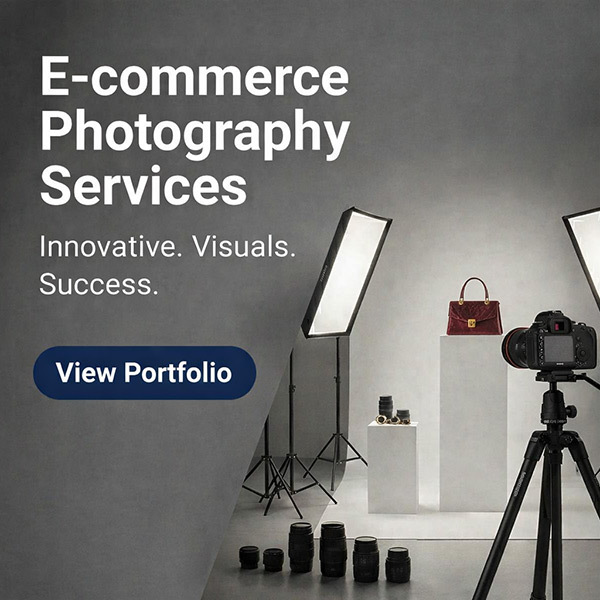 Ckstudio shot of luxury handbag and camera lenses on white pedestals with studio lighting — Commercial Product Photography