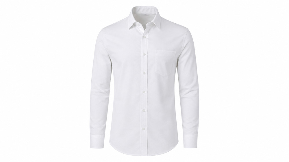 Amazon clothing photography compliant ghost mannequin white shirt on pure white RGB 255 255 255 background 85 percent frame fill product-only shot marketplace approved