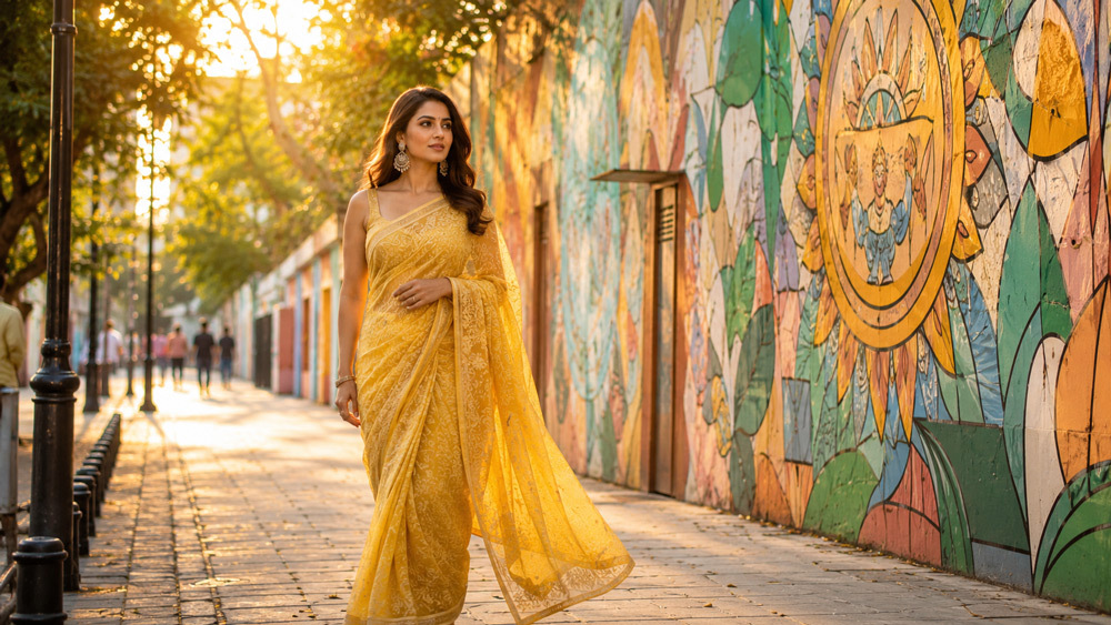 Outdoor model photoshoot locations in Delhi NCR including Lodhi Art District Hauz Khas DLF Cyber Hub for editorial fashion portfolio