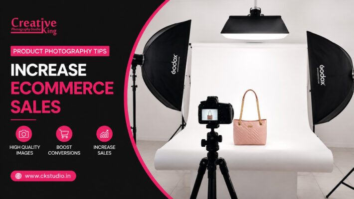 Indian editorial product photography studio setup with softbox lighting, white seamless background, and professional camera for ecommerce product photography featured image.