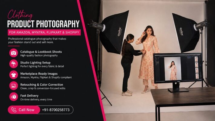 Behind the scenes of a Fashion Catalogue Shoot at an Indian standard ecommerce photography studio with