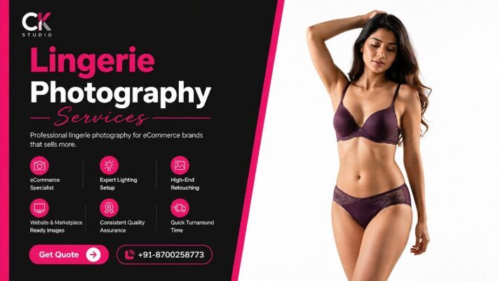 Lingerie photography services setup at Indian standard ecommerce photography studio showing ghost mannequin