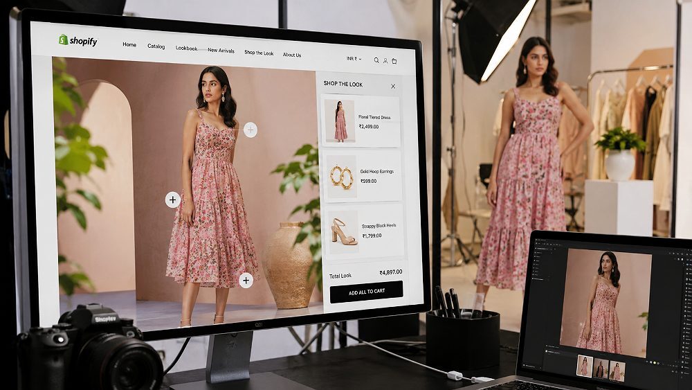 Behind the scenes of shoppable digital lookbook interface on Shopify D2C fashion ecommerce site at Indian standard