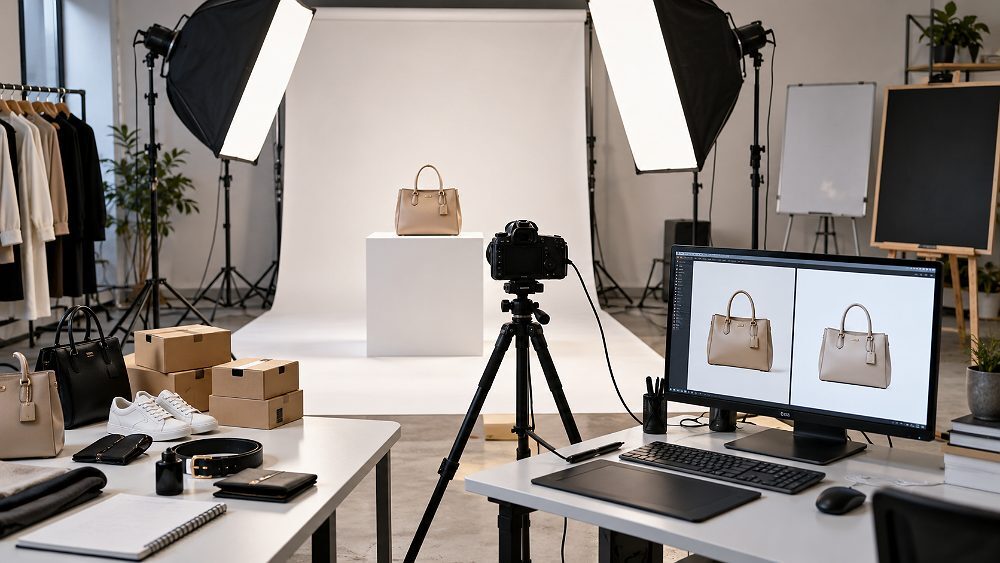 Behind the scenes of aI Flipkart photography decision-guide scene inside an Indian standard ecommerce photography studio