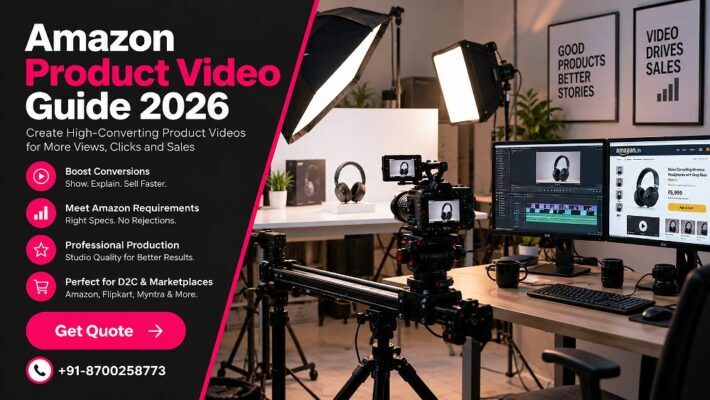 Amazon product video production setup at an Indian standard ecommerce photography studio showing cinema
