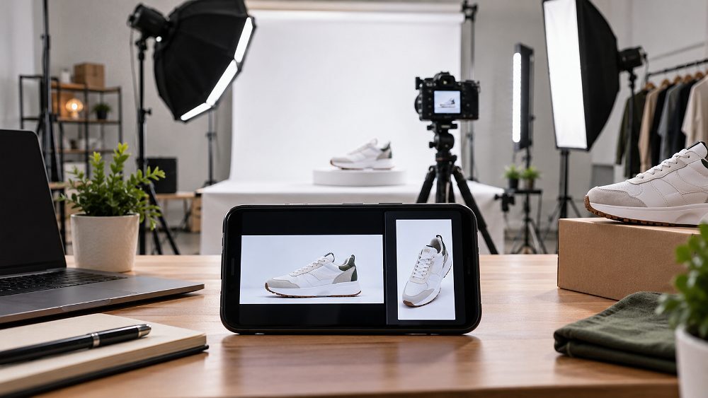 Behind the scenes of marketplace ready Flipkart product video specifications preview on mobile device inside Indian