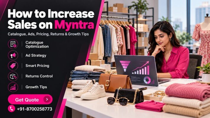 Premium editorial marketplace growth scene inside an Indian standard ecommerce photography studio