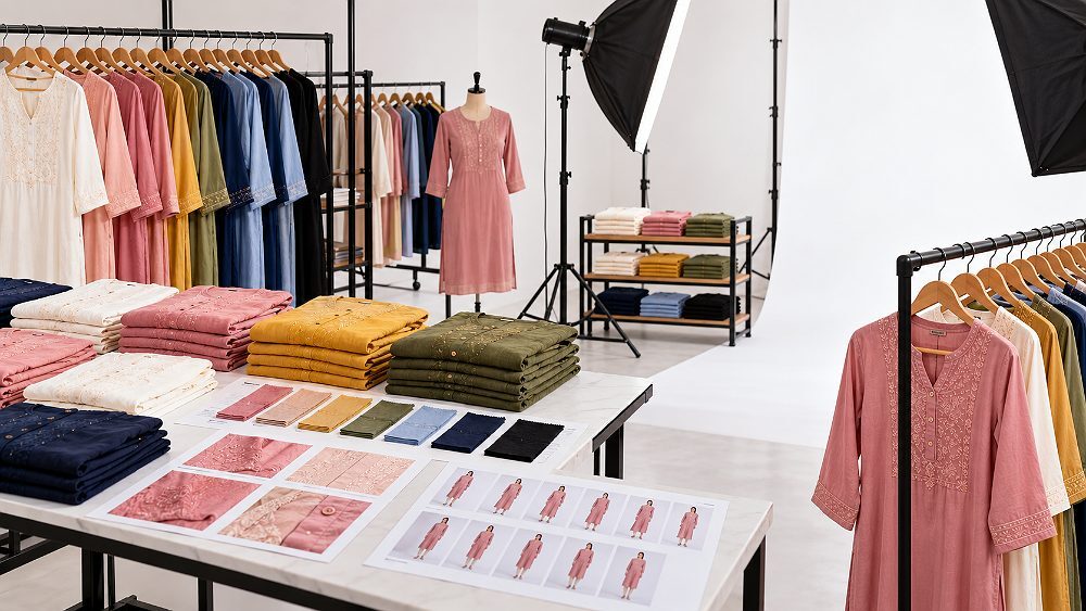 Behind the scenes of catalogue readiness scene for Myntra product approval inside an Indian standard ecommerce photography