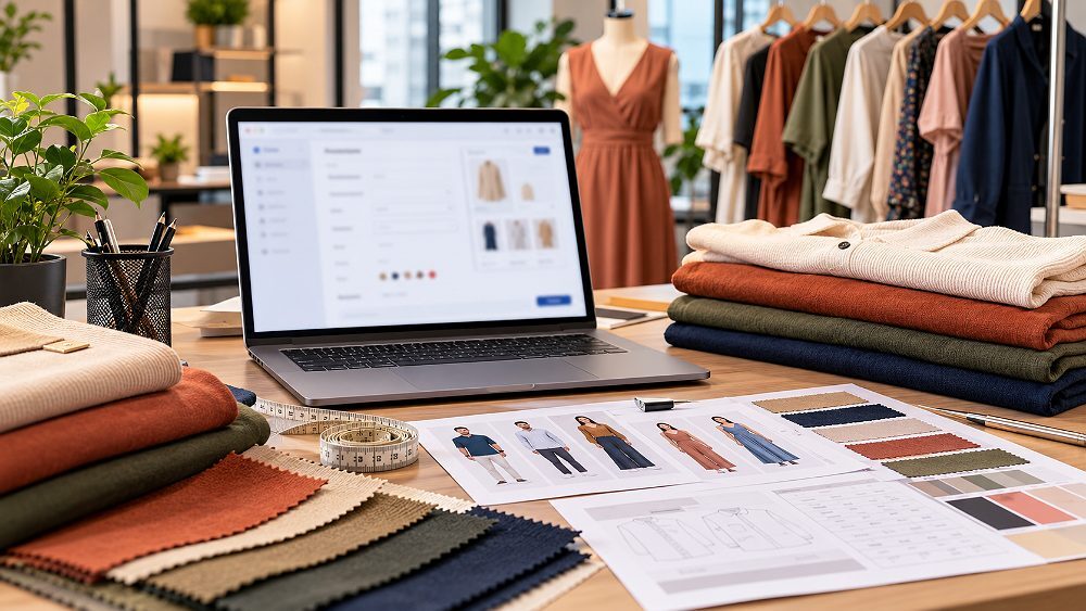 Behind the scenes of myntra store profile setup concept inside an Indian standard ecommerce photography studio showing a