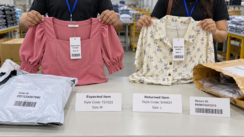 Behind the scenes of wrong product return comparison in an Indian standard ecommerce photography studio, showing the