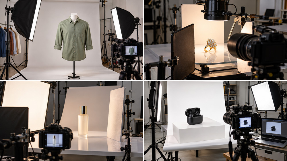 Behind the scenes of multi-category Flipkart ecommerce photography reference from an Indian standard ecommerce photography