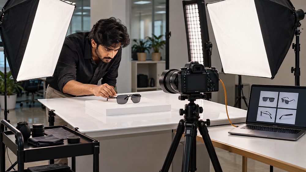 Behind the scenes of marketplace-ready product images after Flipkart seller registration photographed inside an Indian
