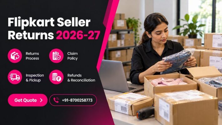 Seller operations desk beside an Indian standard ecommerce photography studio showing returned ecommerce