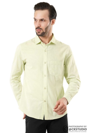 B male model wearing light green shirt, white background, Fashion Photography shot — Ckstudio