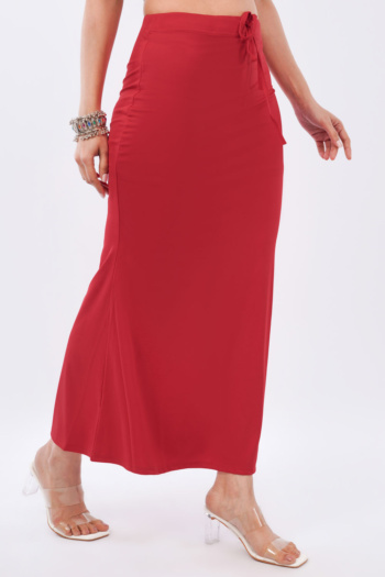 Ckstudio shot of red maxi skirt on white background, Commercial Product Photography