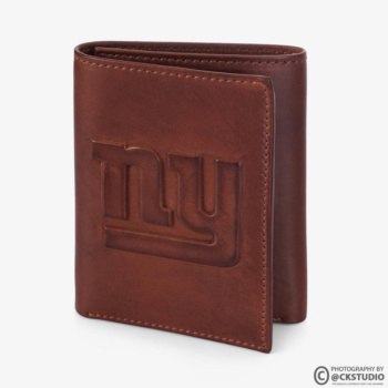 Ckstudio shot of a brown leather wallet on a clean white background — Commercial Product Photography.